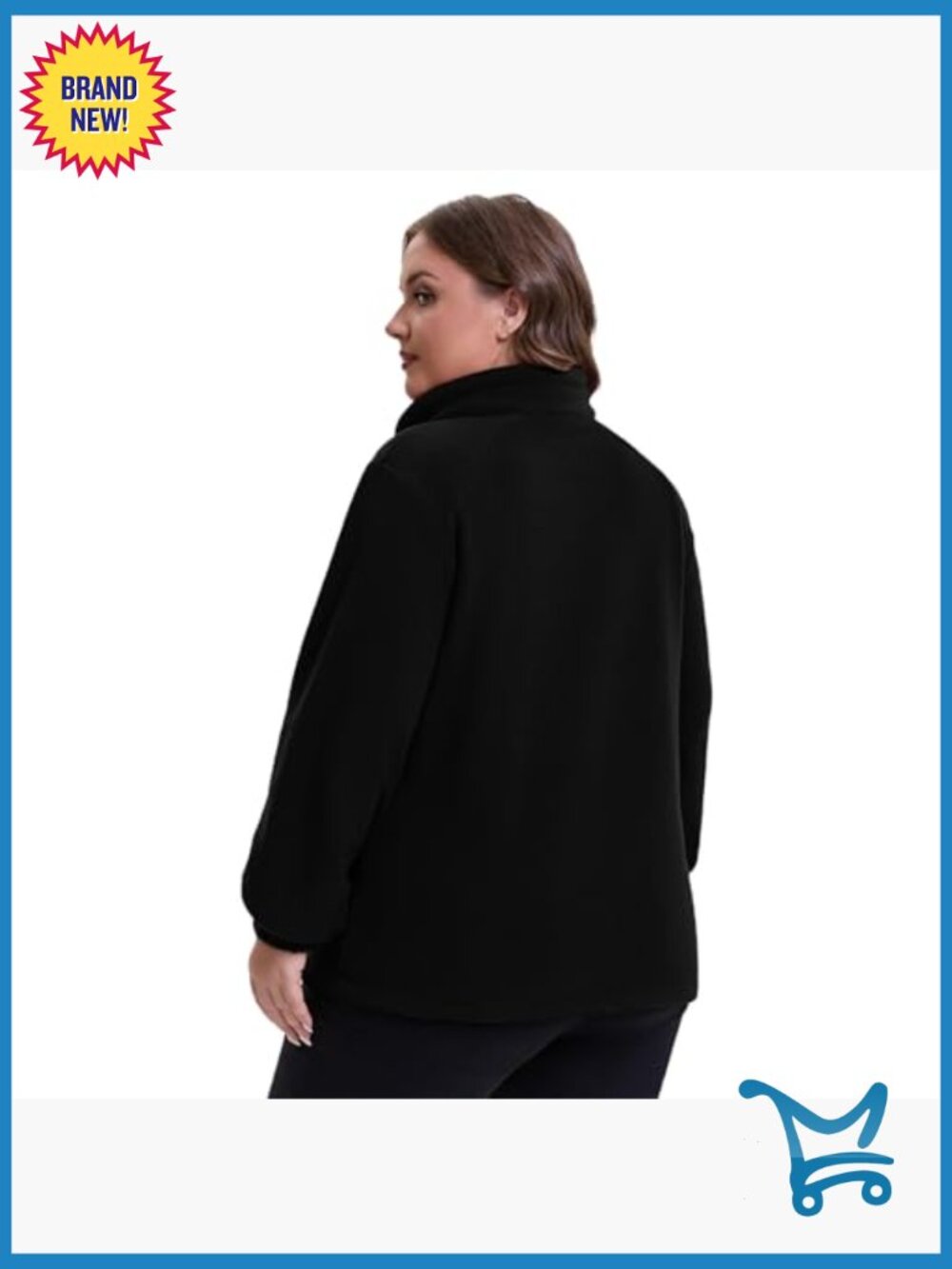 Plus Size Zip Up Fleece Jacket Lightweight Soft Polar Fleece - Picture 3 of 7